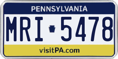 PA license plate MRI5478