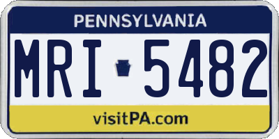 PA license plate MRI5482