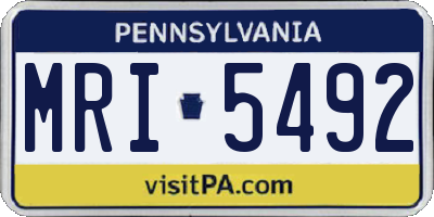 PA license plate MRI5492