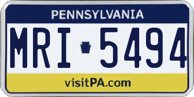 PA license plate MRI5494