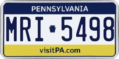 PA license plate MRI5498