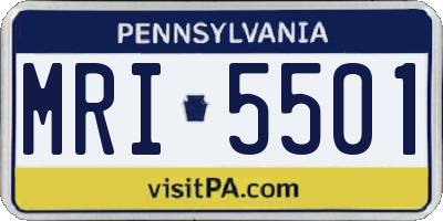 PA license plate MRI5501