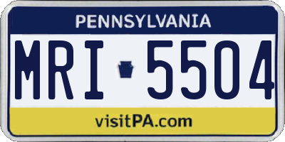 PA license plate MRI5504