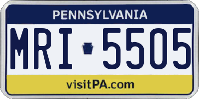 PA license plate MRI5505