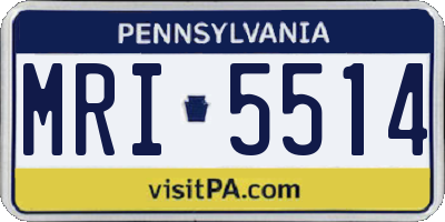 PA license plate MRI5514
