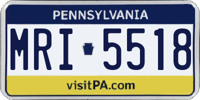 PA license plate MRI5518