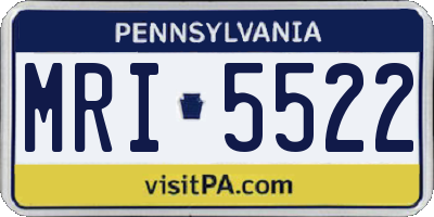 PA license plate MRI5522