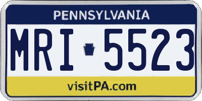 PA license plate MRI5523