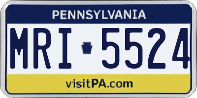 PA license plate MRI5524