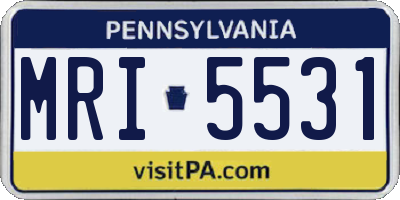 PA license plate MRI5531