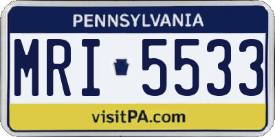PA license plate MRI5533