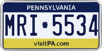 PA license plate MRI5534