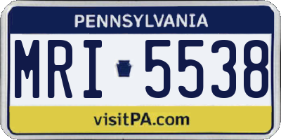 PA license plate MRI5538