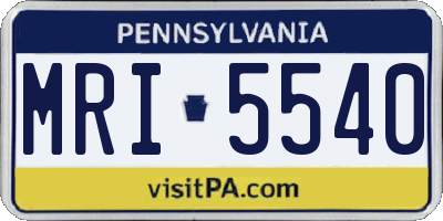 PA license plate MRI5540