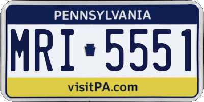 PA license plate MRI5551