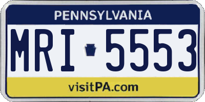PA license plate MRI5553