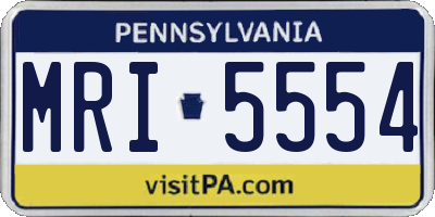 PA license plate MRI5554