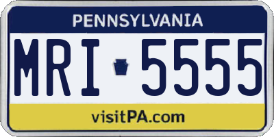 PA license plate MRI5555