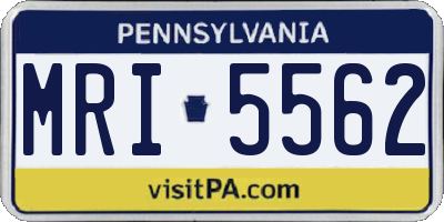 PA license plate MRI5562