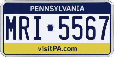 PA license plate MRI5567