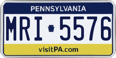 PA license plate MRI5576