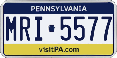 PA license plate MRI5577