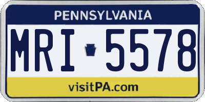 PA license plate MRI5578