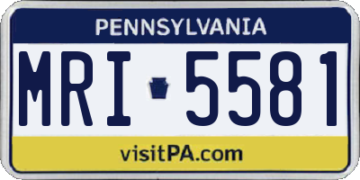 PA license plate MRI5581