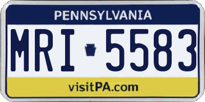 PA license plate MRI5583