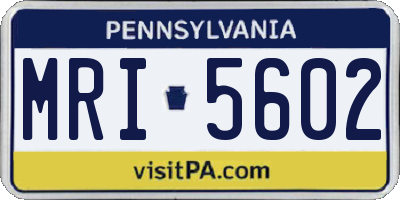 PA license plate MRI5602