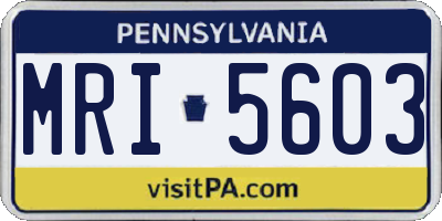 PA license plate MRI5603