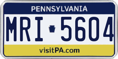 PA license plate MRI5604