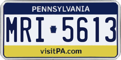 PA license plate MRI5613