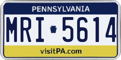 PA license plate MRI5614
