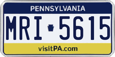 PA license plate MRI5615