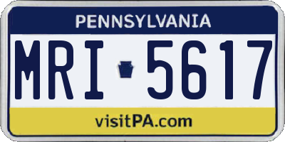 PA license plate MRI5617