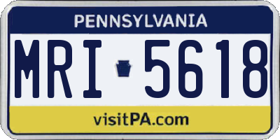 PA license plate MRI5618