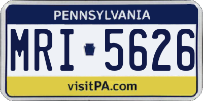 PA license plate MRI5626