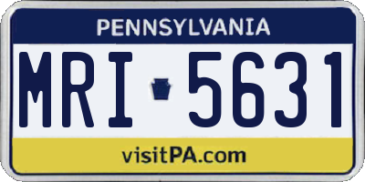 PA license plate MRI5631