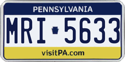 PA license plate MRI5633