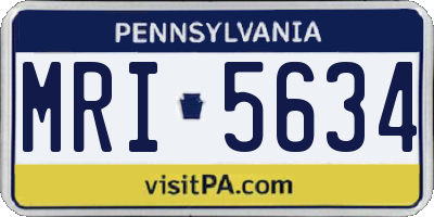 PA license plate MRI5634