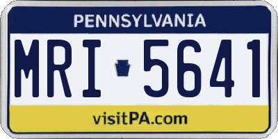 PA license plate MRI5641