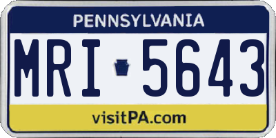 PA license plate MRI5643