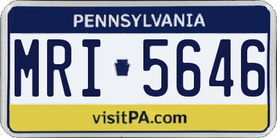 PA license plate MRI5646