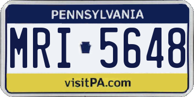 PA license plate MRI5648