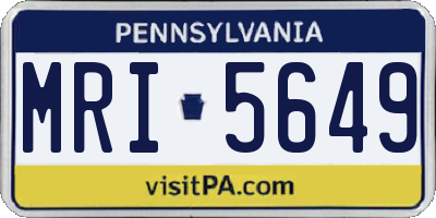 PA license plate MRI5649