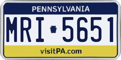 PA license plate MRI5651