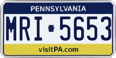 PA license plate MRI5653