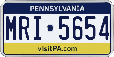 PA license plate MRI5654
