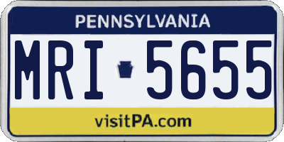 PA license plate MRI5655